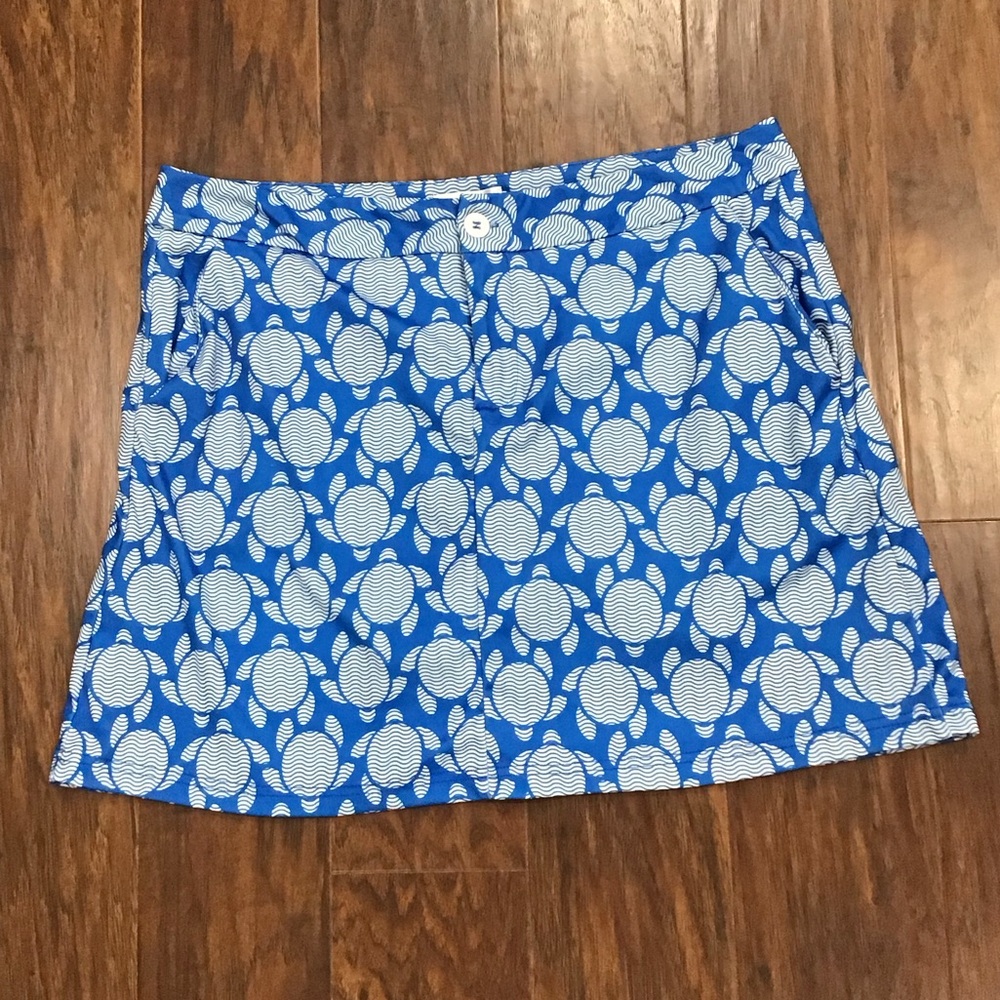 Blue and White Turtle Skort